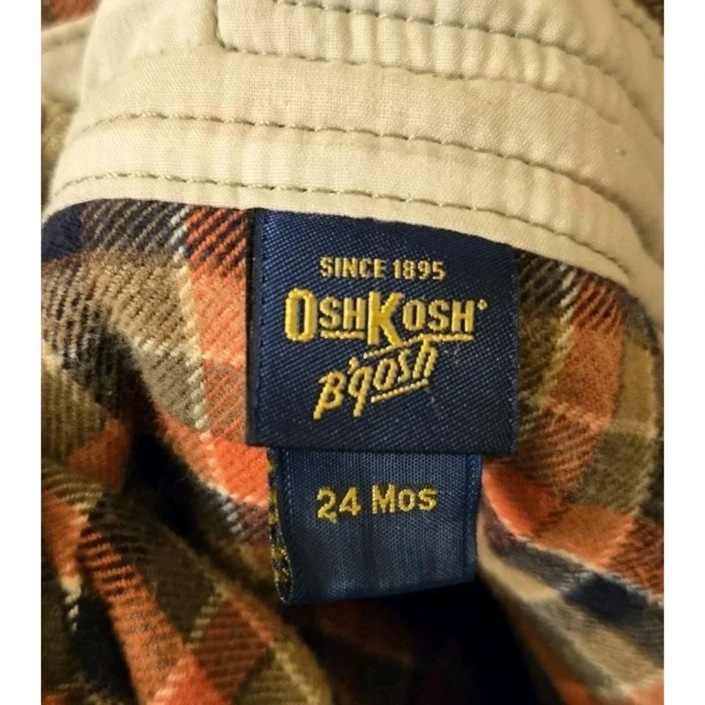 Vintage OshKosh B'Gosh Vestbak Flannel Lined Green Corduroy Bib Overalls Kids‎